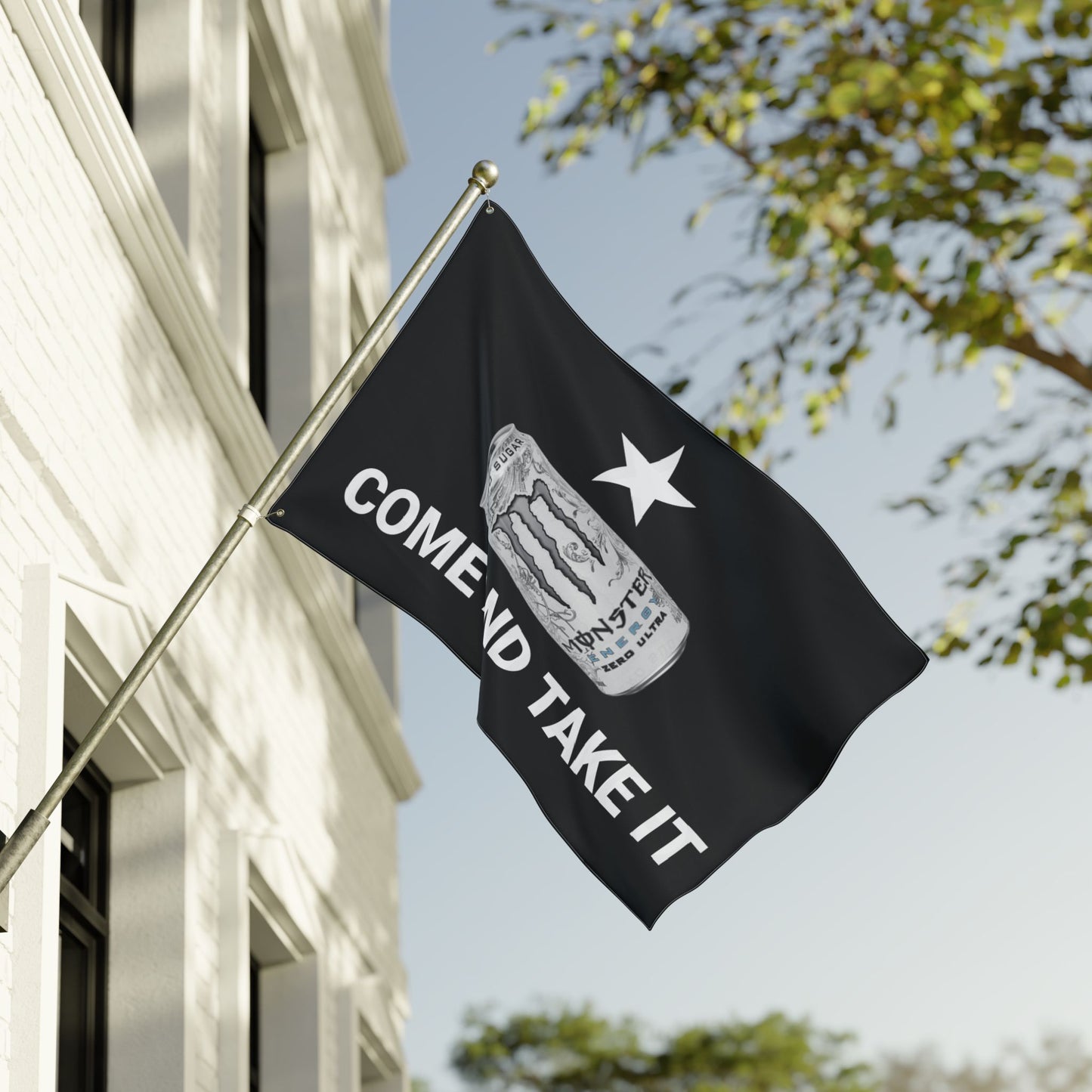 WHITE MONSTER FLAG