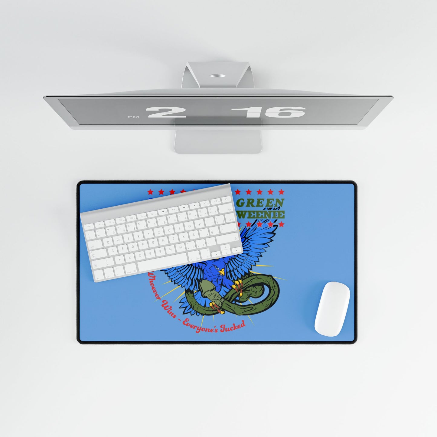 BlueFalcon Vs Green Weenie DeskMat