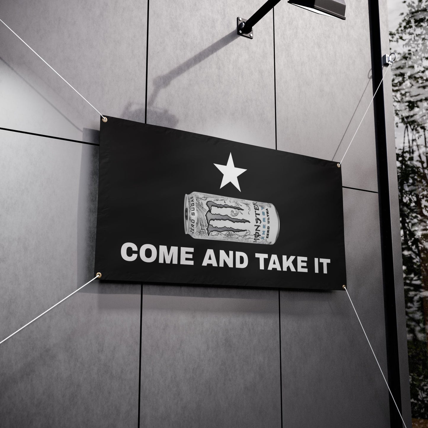 COME AND TAKE IT White MONSTER Banner