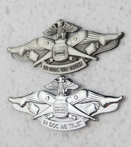 NAVY DOC BADGE, IN DOC WE TRUST.