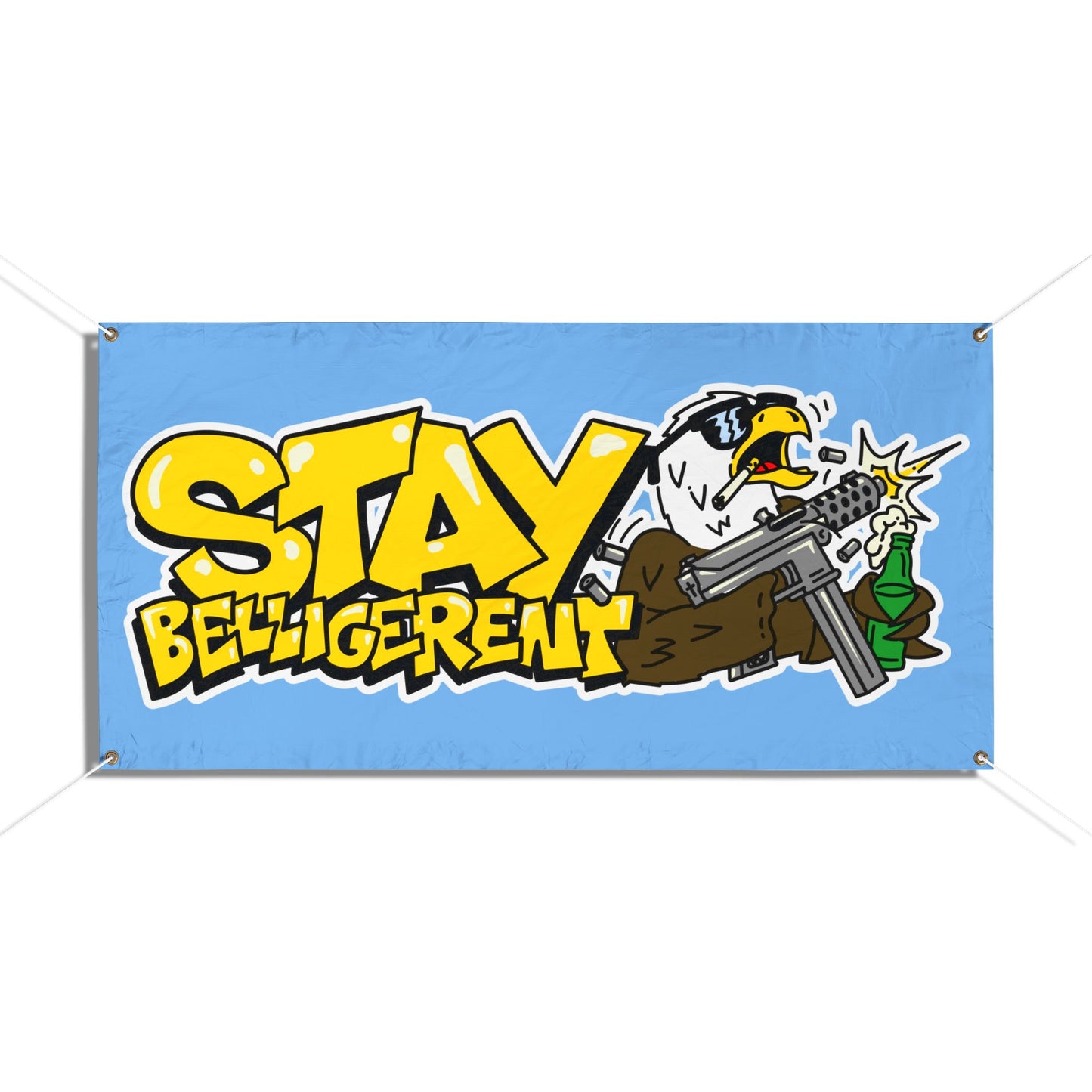 STAY BELLIGERENT TEC-9 Banner