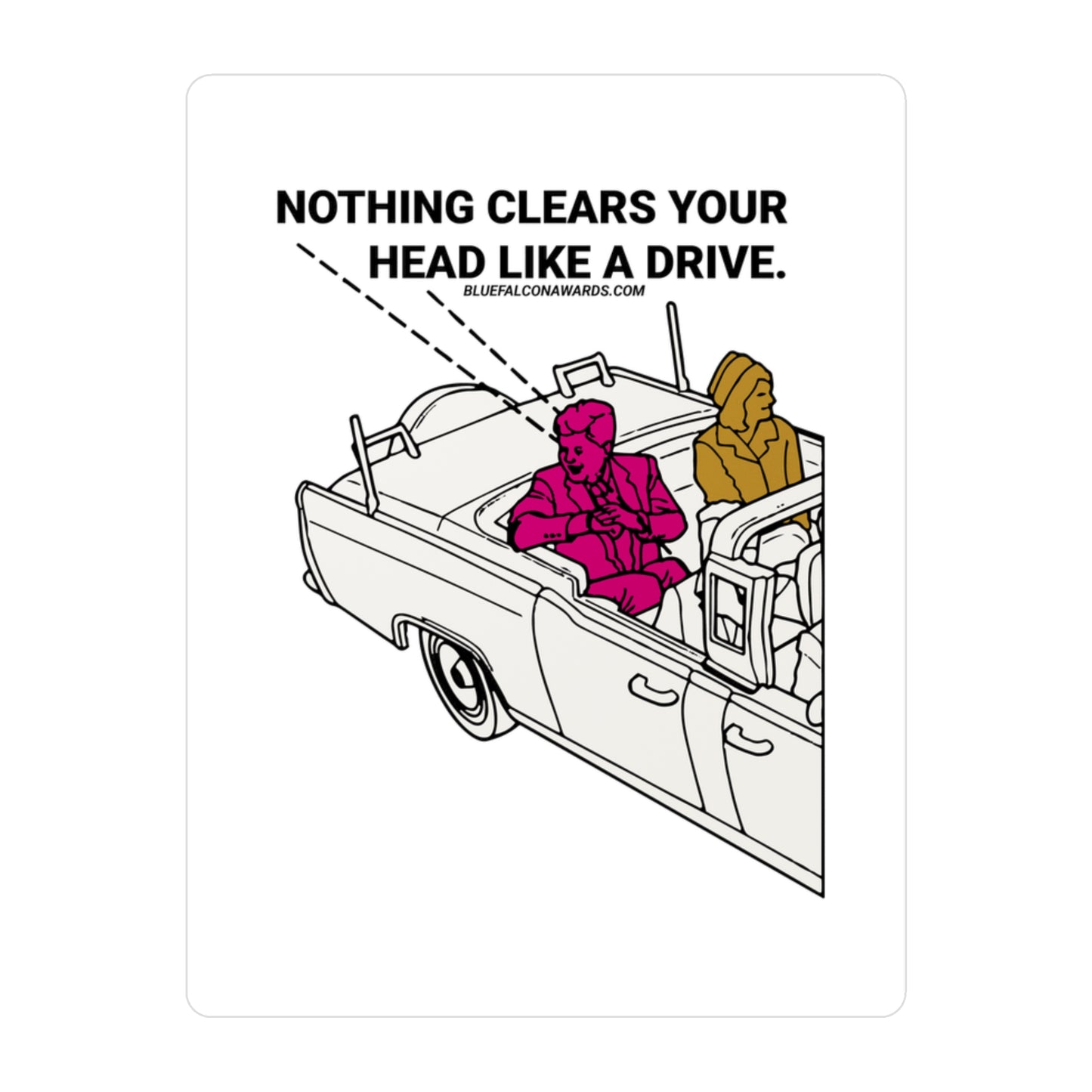 JFK CLEAR HEAD STICKER