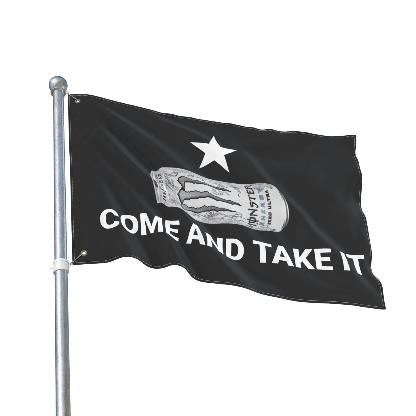 WHITE MONSTER FLAG