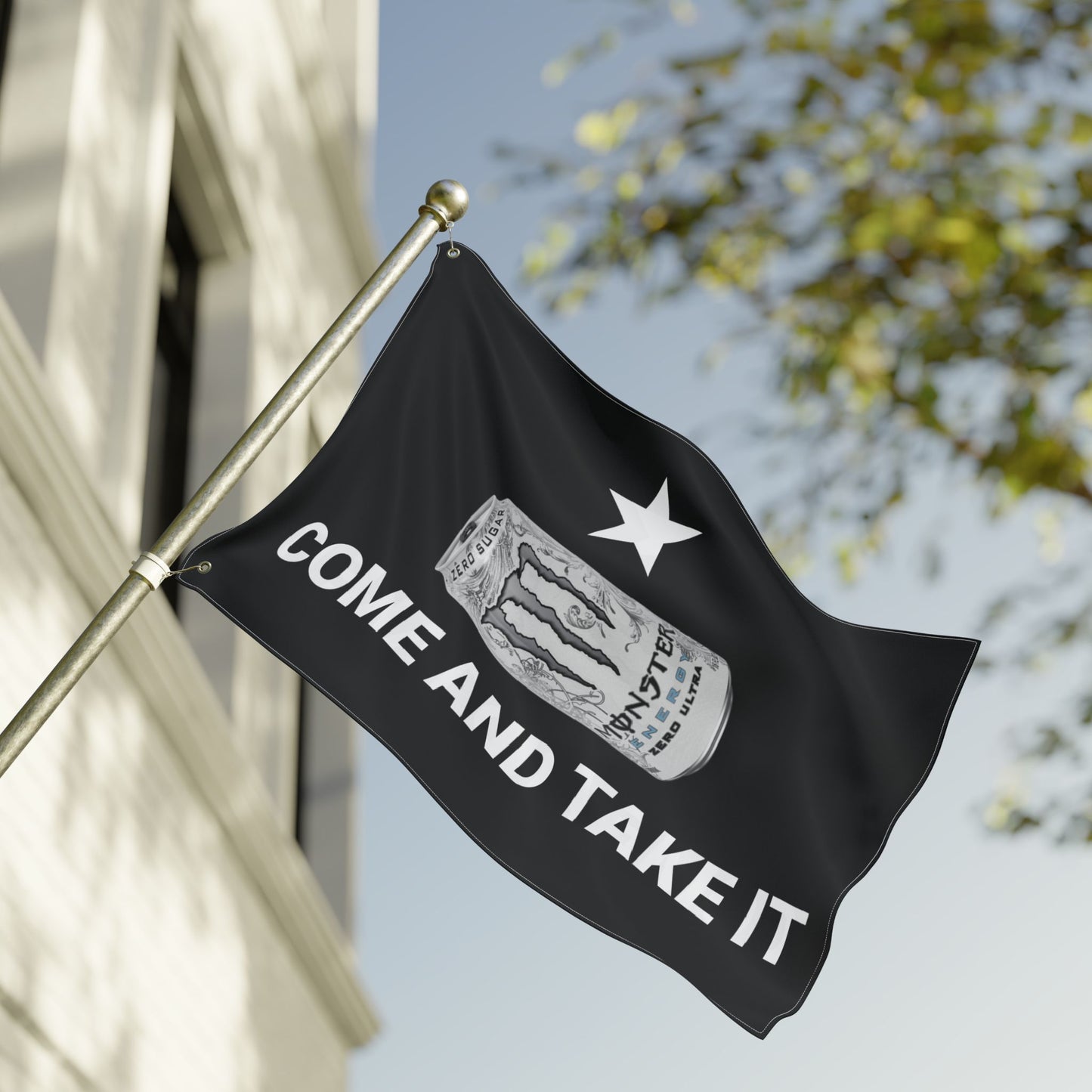 WHITE MONSTER FLAG