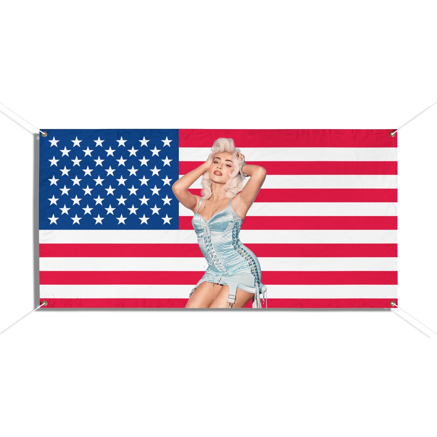 Sabrina Carpenter 2 AMERICAN FLAG Vinyl Banner