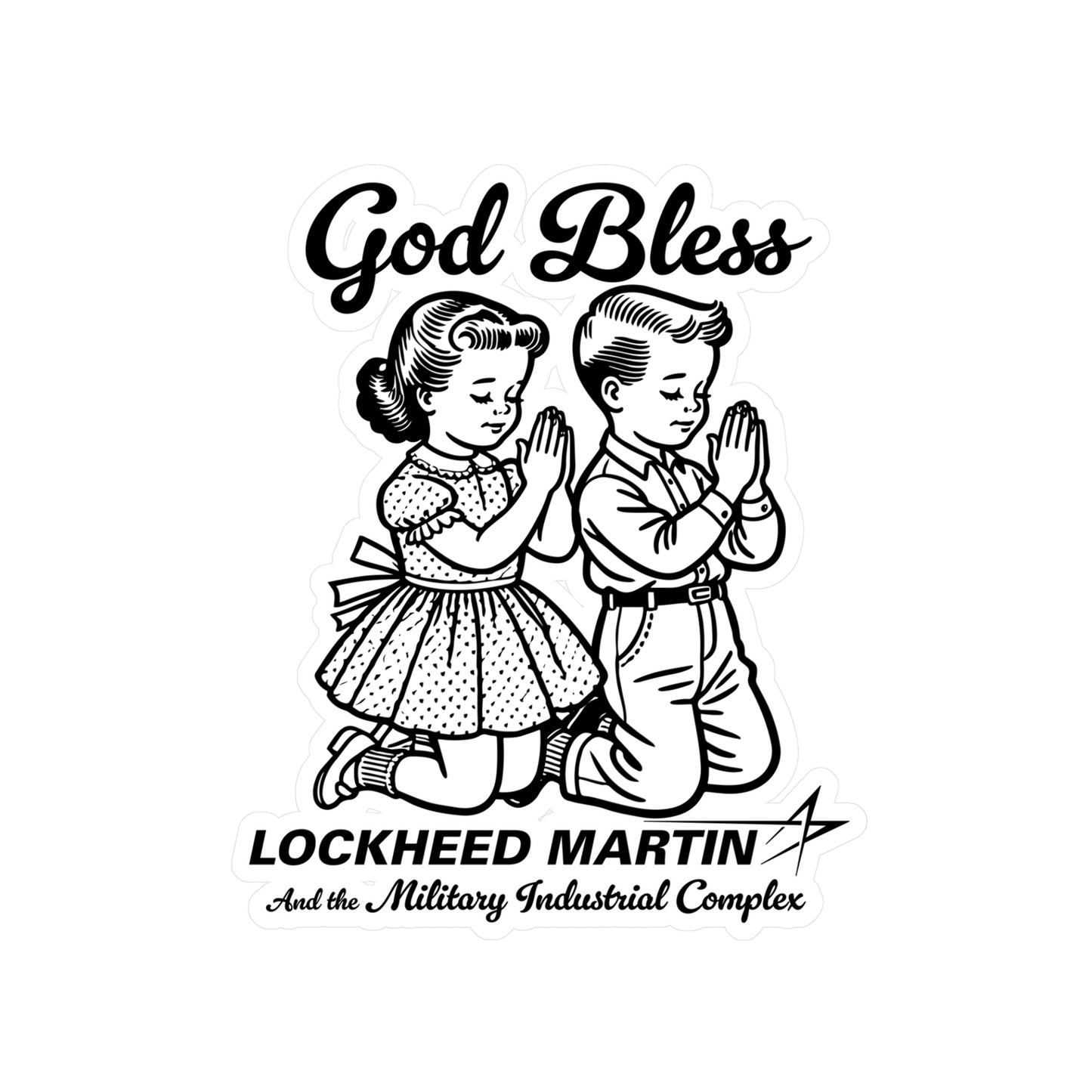GodBless Lockhead Martin Sticker