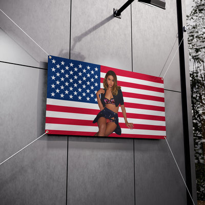 Anna De Armas AMERICAN FLAG Banner