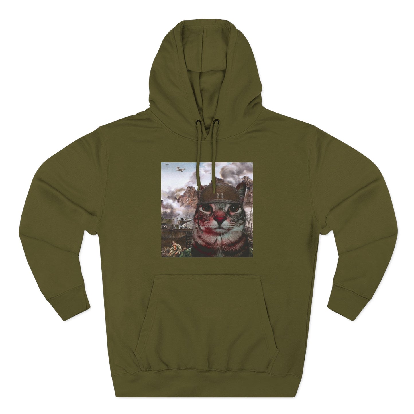 Two-Thousand Yard Stare Cat Hoodie