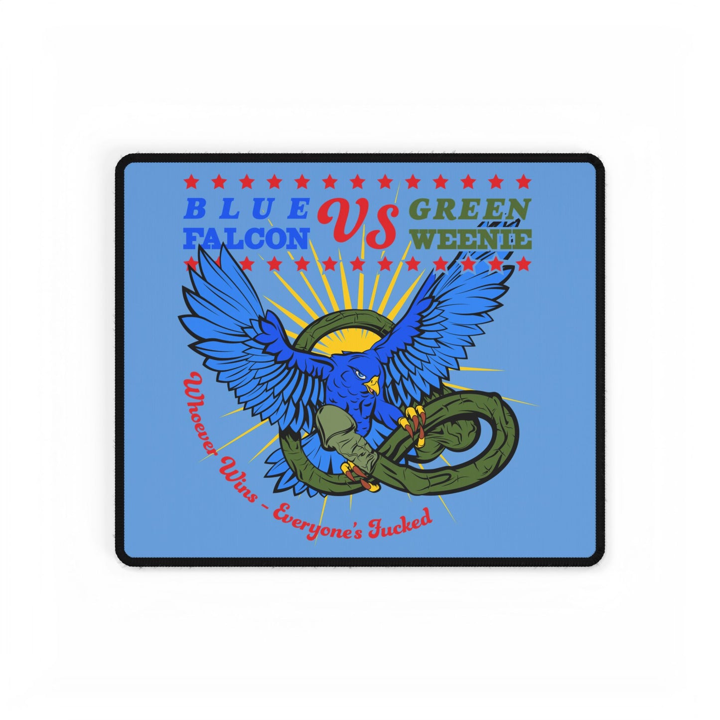 BlueFalcon Vs Green Weenie DeskMat