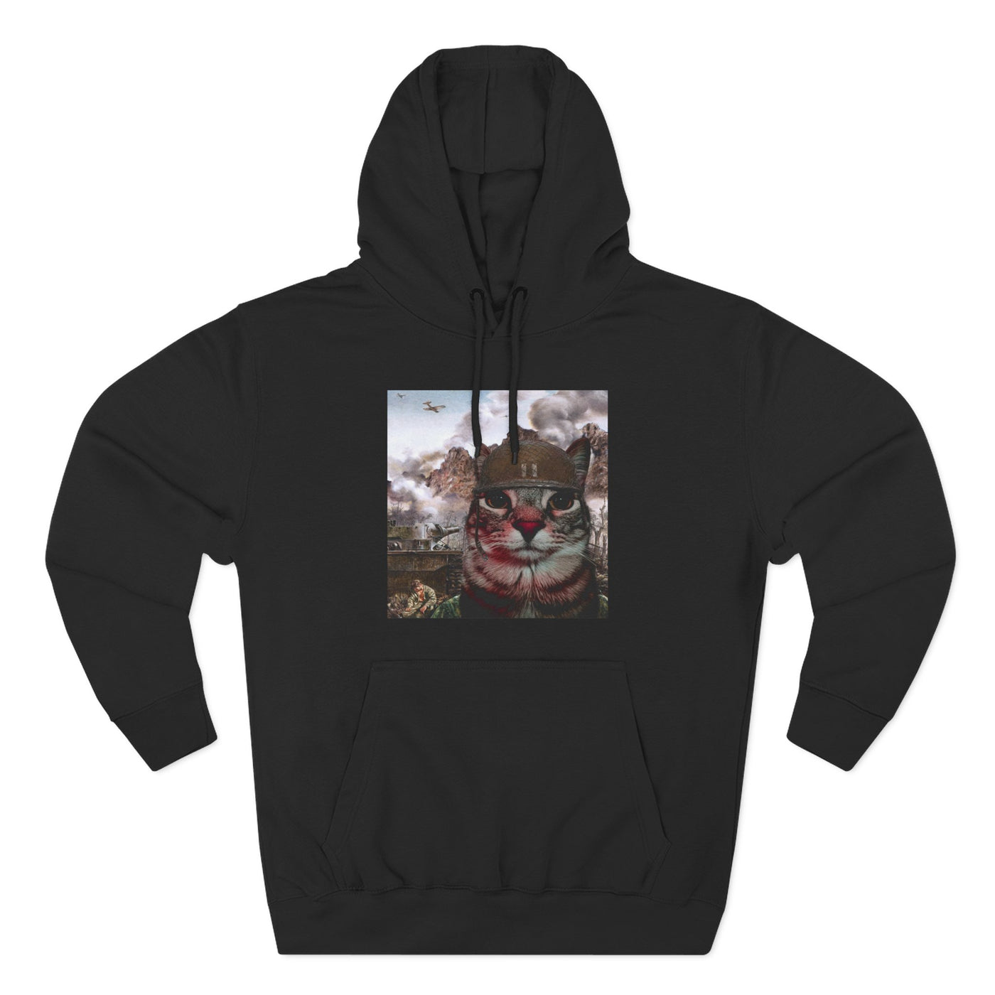 Two-Thousand Yard Stare Cat Hoodie