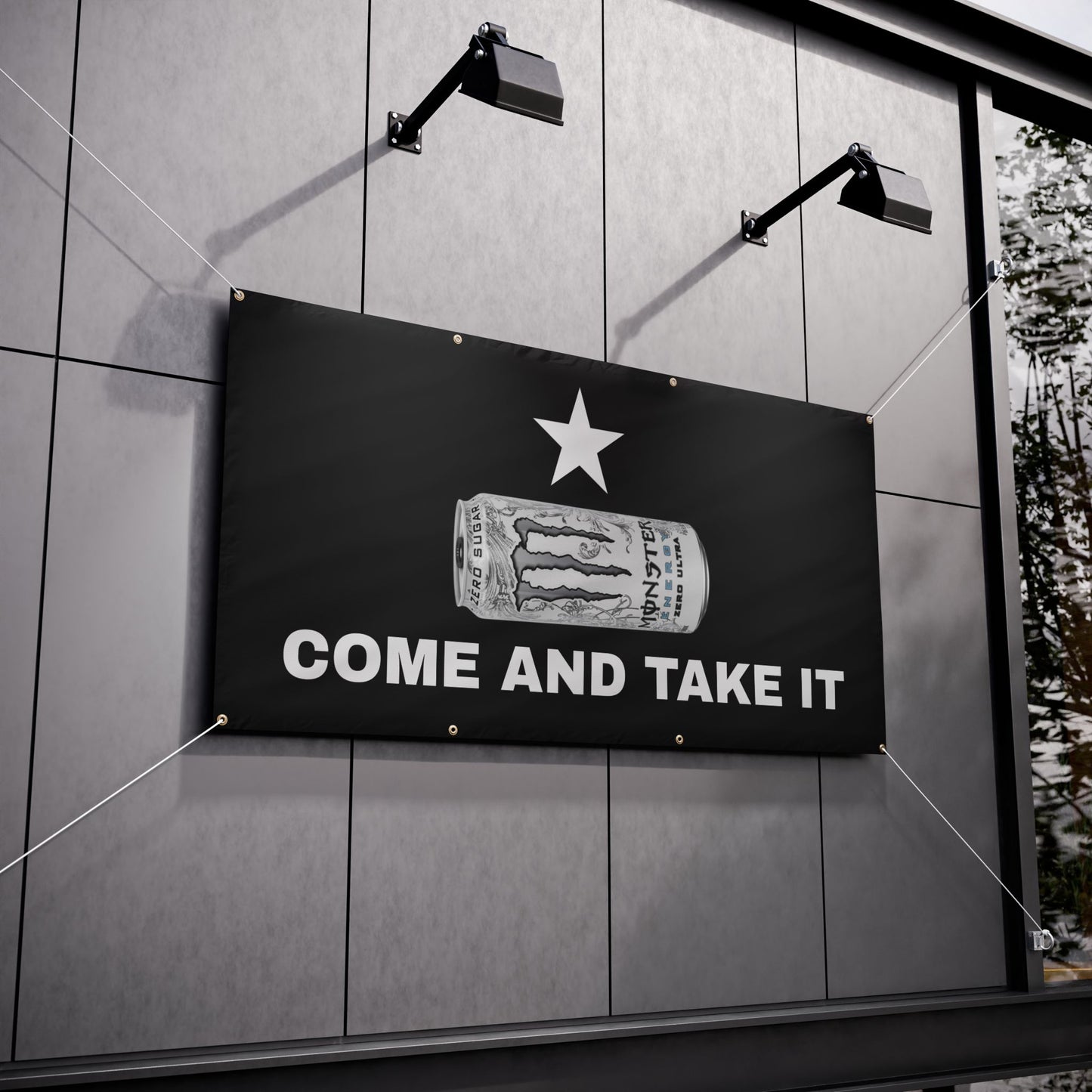 COME AND TAKE IT White MONSTER Banner