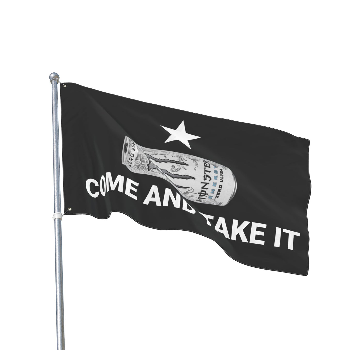 WHITE MONSTER FLAG