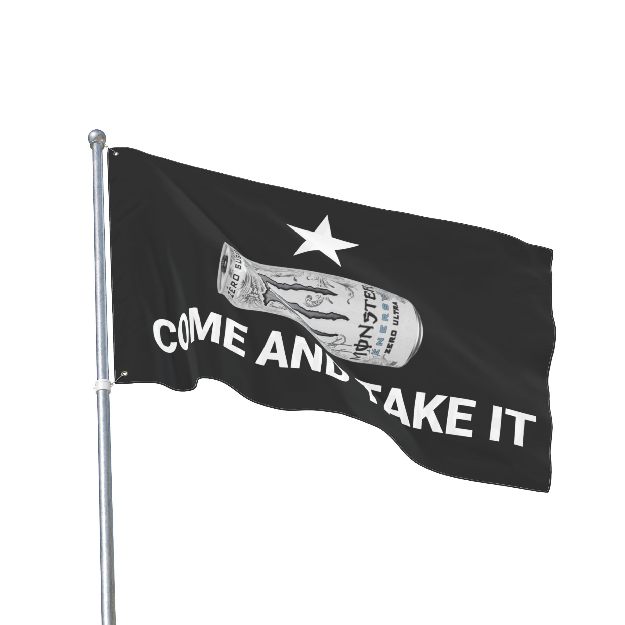 WHITE MONSTER FLAG