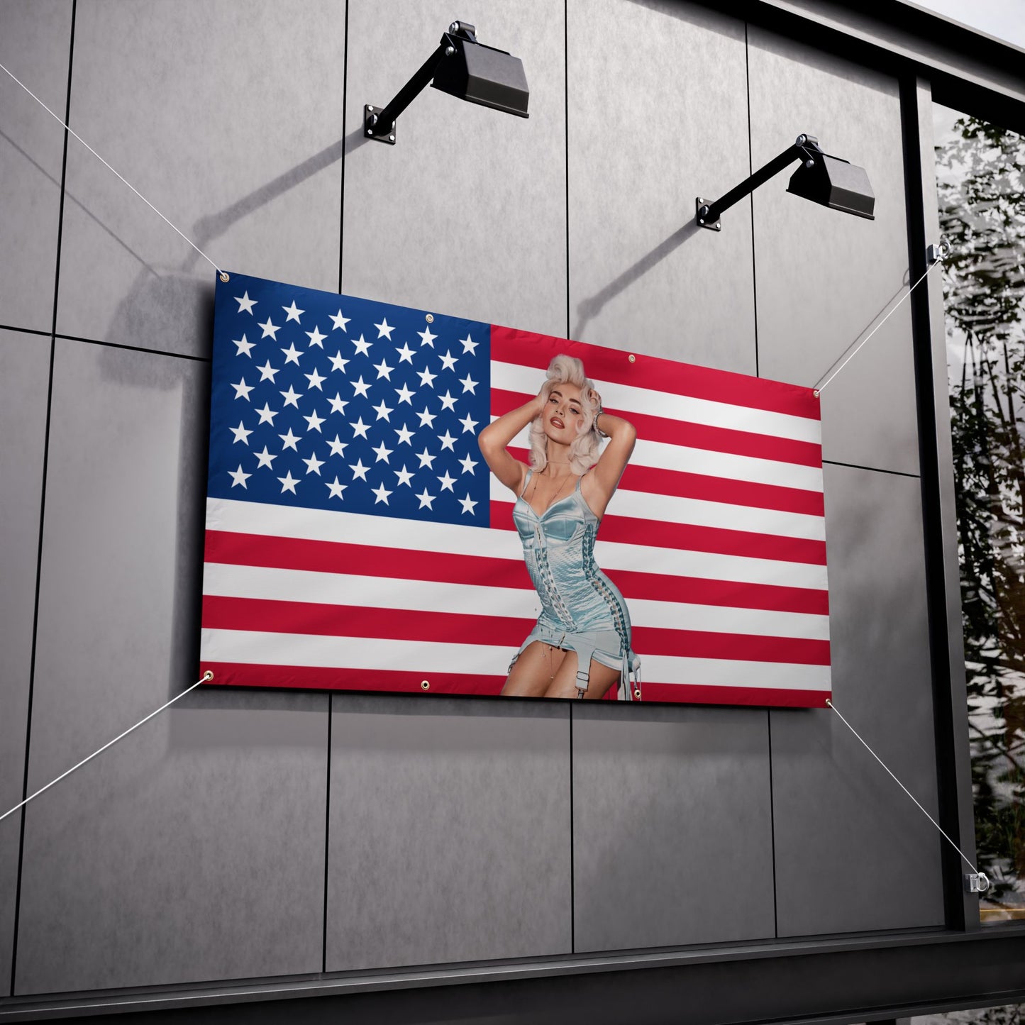 Sabrina Carpenter 2 AMERICAN FLAG Vinyl Banner