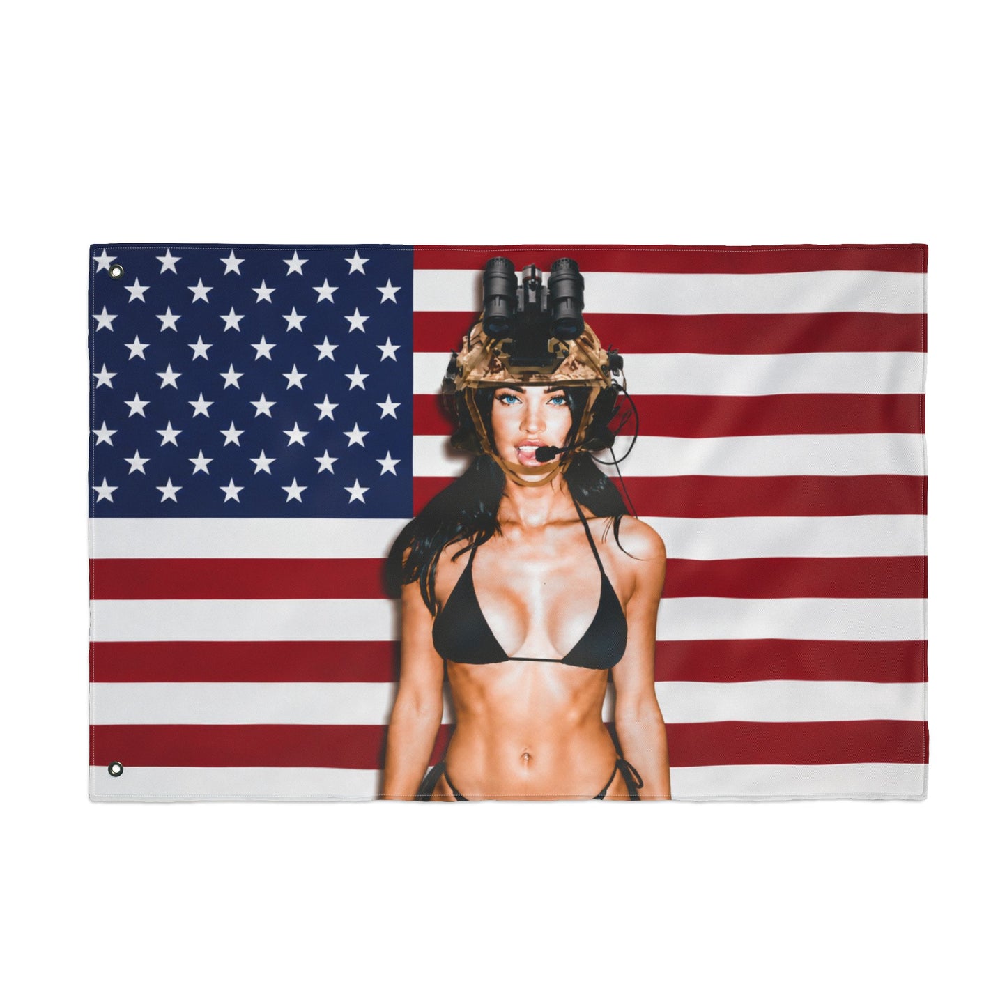 MEGAN FOX NODS AMERICAN FLAG