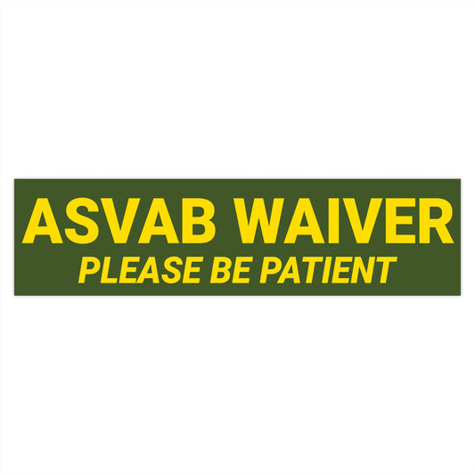 ASVAB WAIVER Sticker