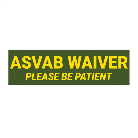 ASVAB WAIVER Sticker
