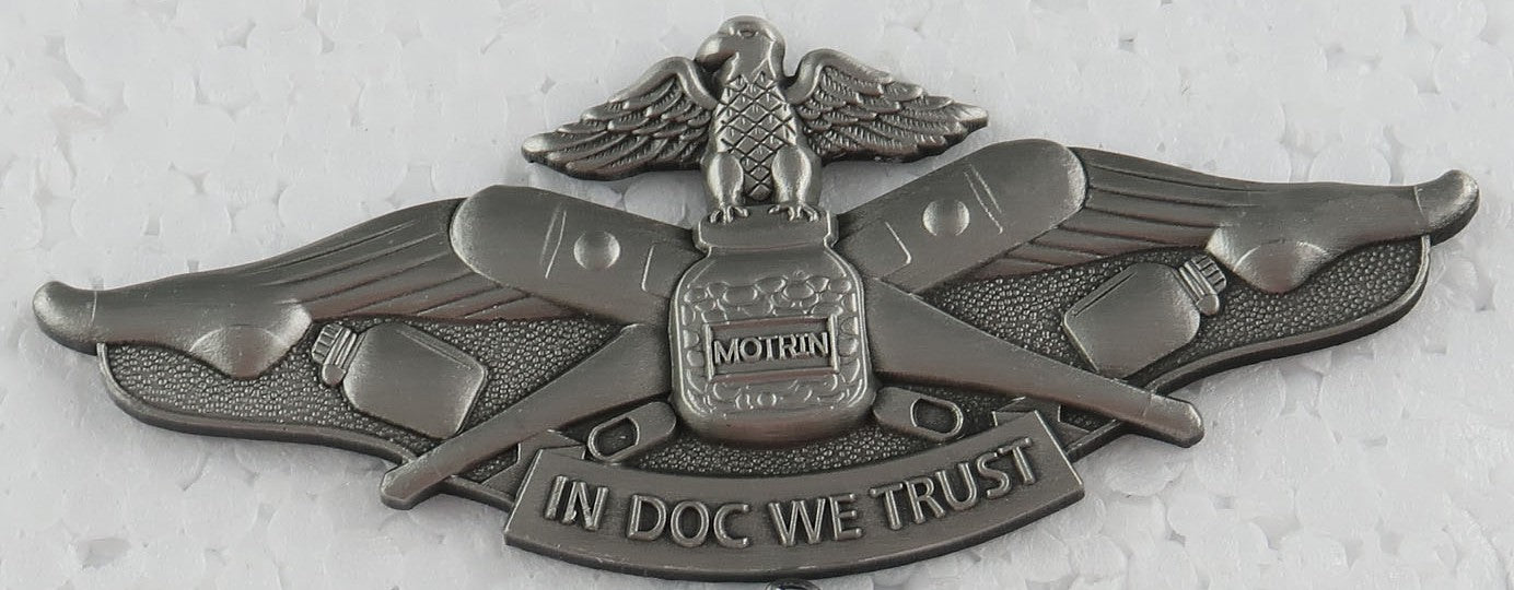 NAVY DOC BADGE, IN DOC WE TRUST.